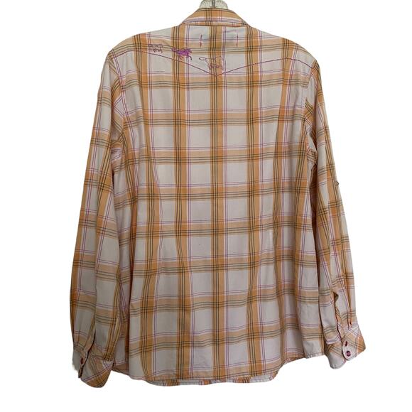 BIT & BRIDLE Women's L  Plaid Embroidered Pearl Snap Shirt Cowgirl Rodeo Western - Picture 9 of 9
